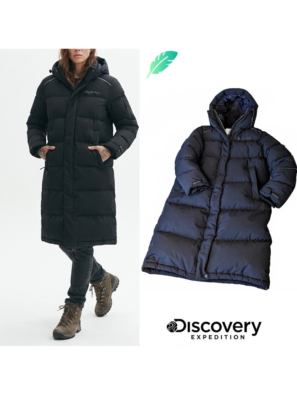 Discovery Expedition Women Parka Black Long Down Coat Viet-N